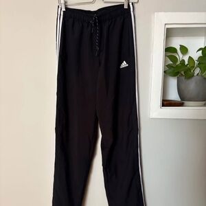 Adidas Vintage Three-Stripes Lined High-Waisted Pants with Elastic Waist
